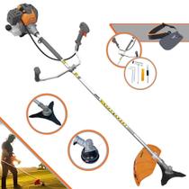 Roçadeira Á Gasolina Tekna RL430P Plus 2T 43cc 1,7HP Máquina Lateral de Cortar Grama Completa com Lâmina 3 Pontas + Carretel de Nylon