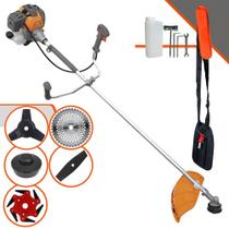 Roçadeira À Gasolina Tekna RL520P 52cc 2HP 10.000rpm Com Carretel + Lâmina 2 Pontas + Lâmina 3 Pontas + Lâmina 6 Pontas + Disco 40 Dentes Vídea Roçadeira À Gasolina Tekna RL520P 52cc 2HP 10.000rpm Com Carretel + Lâmina 2 Pontas + Lâmina 3 Pontas + Lâmina 6 Pontas + Disco 40 Dentes Vídea