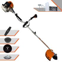Roçadeira À Gasolina Terra GRHB430 Bipartido 43cc 1,7HP 12.000rpm Alta Performance Profissional Completo Para Todos os Tipo de Cortes Com Carretel de Nylon + Facas 2 Pontas e 80 Dentes + Escova de Aço
