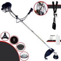 Roçadeira À Gasolina Toyama RT43LB25A 43cc 1,7HP Alta Rotação Com 4 Opções de Corte C/ Carretel Nylon + Faca 3 Pontas + Faca 80 Dentes + Escova de Aço