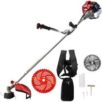 Roçadeira a gasolina toyama tbc52x-gii two box com kit carretel nylon e 2 lâminas extras