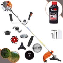 Roçadeira À Gasolina Vulcan VR430P 43cc 1,7HP 10000rpm Com Guidão Antivibração 8 Opções de Cortes Com Facas 2 Pontas, 3 Pontas, 6 Pontas, 40 Dentes, 80 Dentes, Trimmer, Escova e Carretel + ÓLEO TOYAMA Roçadeira À Gasolina Vulcan VR430P 43cc 1,7HP 10000rpm Com Guidão Antivibração 8 Opções de Cortes Com Facas 2 Pontas, 3 Pontas, 6 Pontas, 40 Dentes, 80 Dentes, Trimmer, Escova e Carretel + ÓLEO TOYAMA