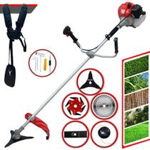 Roçadeira Anmax CG430-P À Gasolina 2T 43cc 2HP de Potência 9.000rpm Completa Com 5 Opções de Cortes Carretel de Nylon, Faca 2 Pontas, Faca 3 Pontas, Faca 6 Pontas e Faca 40 Dentes de Vídea
