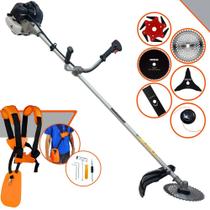 Roçadeira Anmax CG430B À Gasolina 43cc 1,7HP 6 Em 1 Completa Ideal Para Todos os Tipos de Trabalhos Com Carretel + Faca 2 Pontas + Faca 3 Pontas + Faca 6 Pontas + Faca 40 Dentes Vídea + Faca 80 Dentes