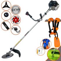 Roçadeira Anmax CG430B À Gasolina 43cc 1,7HP Alta Performance 6 Em 1 Ideal Para Todos os Tipos de Trabalhos C/ Carretel + Faca 2 Pontas + Faca 3 Pontas + Faca 6 Pontas + Faca 40 Dentes Vídea + Trimmer