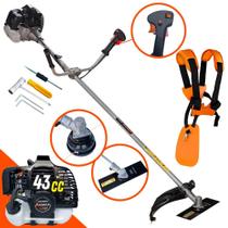 Roçadeira Anmax CG430B À Gasolina Motor 2T 43cc 1,7HP 12.000rpm Alta Potência e Rotação Robusta e de Alta Performance Com Lâmina 2 Pontas e Carretel de Nylon Roçadeira Anmax CG430B À Gasolina Motor 2T 43cc 1,7HP 12.000rpm Alta Potência e Rotação Robusta e de Alta Performance Com Lâmina 2 Pontas e Carretel de Nylon