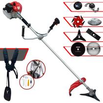 Roçadeira Anmax CG430P 43cc 2HP Alta Potência Multifuncional 8 Em 1 Com Carretel e Faca 2 Pontas + Kit Faca 3 Pontas, Faca 6 Pontas, Lâmina 40 Dentes Vídea, Lâmina 80 Dentes, Trimmer e Escova de Aço