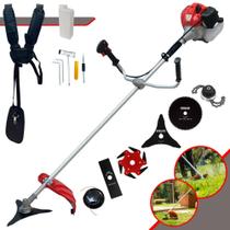 Roçadeira Anmax CG430P À Gasolina 43cc 2HP de Potência 9000rpm Multifunções Completa Com Carretel de Nylon e Lâmina 2 Pontas + Lâmina 3 Pontas + Lâmina 6 Pontas + Lâmina 80 Dentes + Trimmer