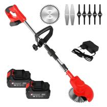 Roçadeira Aparador De Grama 48V 2 Baterias E Disco Escova De Aço Roçadeira Aparador De Grama 48V 2 Baterias E Disco Escova De Aço