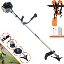 Roçadeira Aparador de Grama À Gasolina Anmax CG430B 43cc 1,7HP 12000rpm Robusta e de Alta Performance Completa Para Todos os Tipo de Cortes C/ Carretel + Faca 2 Pontas + Faca 3 Pontas + Faca 80 Dentes