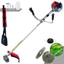 Roçadeira Aparador de Grama À Gasolina Kawashima BCJ431-L 43cc Motor 2 Tempos 1,7HP de Potência 10.000rpm Robusta e de Alta Performance Multifunções Completa Com Carretel de Nylon + Faca 2 Pontas