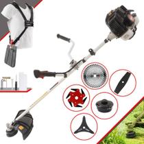 Roçadeira Aparador de Grama À Gasolina Kawashima KW52LE 52cc 2,5HP 10.000rpm Completa Com 5 Opções de Cortes Com Carretel de Nylon + Lâmina Facão + Lâmina 3 Pontas + Lâmina 6 Pontas + Lâmina 40 Dentes Roçadeira Aparador de Grama À Gasolina Kawashima KW52LE 52cc 2,5HP 10.000rpm Completa Com 5 Opções de Cortes Com Carretel de Nylon + Lâmina Facão + Lâmina 3 Pontas + Lâmina 6 Pontas + Lâmina 40 Dentes