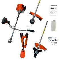 Roçadeira Aparador de Grama a Gasolina Lateral Profissional 52cc 2,5HP com Cinto Duplo Almofadado Carbon Fak Roçadeira Aparador de Grama a Gasolina Lateral Profissional 52cc 2,5HP com Cinto Duplo Almofadado Carbon Fak