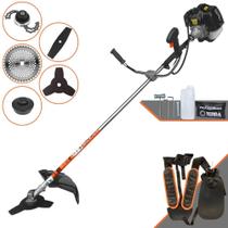 Roçadeira Aparador de Grama À Gasolina Terra GRH-430 43cc 1,7HP 6.500rpm Completa Com 5 Opções de Cortes Com Cabeçote de Nylon + Lâmina 2 Pontas + Lâmina 3 Pontas + Lâmina 40 Dentes de Vídea + Trimmer