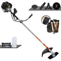 Roçadeira Aparador de Grama Completa Terra GRH-520 À Gasolina 52cc 2,5HP de Alta Rotação e Performance Com 4 Opções de Cortes Cabeçote de Nylon + Lâmina Facão + Lâmina 3 Pontas + Lâmina 80 Dentes