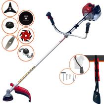 Roçadeira Aparador de Grama Kawashima BCJ521L À Gasolina 2T 52cc 2,5HP 10.000rpm Completa Com 6 Opções de Cortes Carretel Nylon, Faca 2 Pontas, Faca 3 Pontas, Faca 6 Pontas, Faca 80 Dentes e Trimmer Roçadeira Aparador de Grama Kawashima BCJ521L À Gasolina 2T 52cc 2,5HP 10.000rpm Completa Com 6 Opções de Cortes Carretel Nylon, Faca 2 Pontas, Faca 3 Pontas, Faca 6 Pontas, Faca 80 Dentes e Trimmer