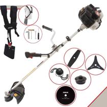 Roçadeira Aparador de Grama Kawashima KW43LE À Gasolina 2T 43cc 1,7HP de Potência 10.000rpm Completa Para Todos os Tipos de Trabalho Com Lâmina Facão + Lâmina 3 Pontas + Lâmina 80 Dentes + Trimmer