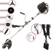 Roçadeira Aparador de Grama Kawashima KW52LE À Gasolina 2T 52cc 2,5HP de Potência 10.000rpm Completa Para Todos os Tipos de Trabalho Com Lâmina Facão + Lâmina 3 Pontas + Lâmina 80 Dentes + Trimmer
