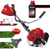 Roçadeira Aparador de Grama Lateral Kawashima KW52L À Gasolina 2T 52cc 2,5HP de Potência Alta Rotação Robusta e Resistente Com Carretel de Nylon + Lâmina 3 Pontas + Óleo Toyama 2T Roçadeira Aparador de Grama Lateral Kawashima KW52L À Gasolina 2T 52cc 2,5HP de Potência Alta Rotação Robusta e Resistente Com Carretel de Nylon + Lâmina 3 Pontas + Óleo Toyama 2T