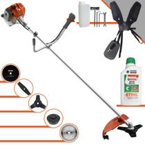 Roçadeira Aparador de Grama Lateral Tekna RL520AC-G2 À Gasolina 52cc 2HP Robusta Com Carretel de Nylon + Kit 4 Lâminas de Corte + ÓLEO STIHL 2T