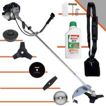 Roçadeira Aparador de Grama Lateral Toyama TBC43-H À Gasolina 43cc 1,7HP Robusta Com Carretel de Nylon + Kit 4 Lâminas de Corte + ÓLEO STIHL 8017 2T Roçadeira Aparador de Grama Lateral Toyama TBC43-H À Gasolina 43cc 1,7HP Robusta Com Carretel de Nylon + Kit 4 Lâminas de Corte + ÓLEO STIHL 8017 2T
