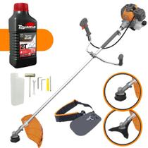 Roçadeira Aparador de Grama Máquina de Cortar Grama Á Gasolina Tekna RL430P Plus 2T 43cc 1,7HP 10.000RPM Completa com Lâmina de Corte 3 Pontas + Cabeçote Nylon + ÓLEO TOYAMA 2T Roçadeira Aparador de Grama Máquina de Cortar Grama Á Gasolina Tekna RL430P Plus 2T 43cc 1,7HP 10.000RPM Completa com Lâmina de Corte 3 Pontas + Cabeçote Nylon + ÓLEO TOYAMA 2T
