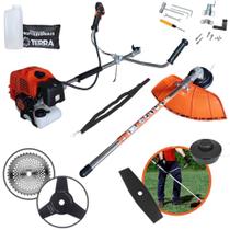 Roçadeira Aparador de Grama Profissional À Gasolina Terra GRHB430 Bipartida 43cc 2T 1,7HP 12000rpm Multifuncional Completa 4 Em 1 Com Carretel + Faca 2 Pontas + Faca 3 Pontas + Faca 40 Dentes de Vídea Roçadeira Aparador de Grama Profissional À Gasolina Terra GRHB430 Bipartida 43cc 2T 1,7HP 12000rpm Multifuncional Completa 4 Em 1 Com Carretel + Faca 2 Pontas + Faca 3 Pontas + Faca 40 Dentes de Vídea