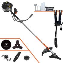 Roçadeira Aparador de Grama Terra GRH430 À Gasolina 2 Tempos 43cc 1,7HP de Potência 6.500rpm Completa Para Todos os Tipos de Trabalho Com Lâmina Facão + Lâmina 3 Pontas + Lâmina 80 Dentes + Trimmer