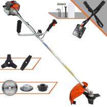 Roçadeira Aparador de Grama Vulcan VR330P À Gasolina 33cc 1,2HP 10.000rpm Profissional Multifunções Com Guidão Anti-Vibração Carretel + Lâmina Facão + Lâmina 3 Pontas + Lâmina 40 Dentes Vídea + Escova Roçadeira Aparador de Grama Vulcan VR330P À Gasolina 33cc 1,2HP 10.000rpm Profissional Multifunções Com Guidão Anti-Vibração Carretel + Lâmina Facão + Lâmina 3 Pontas + Lâmina 40 Dentes Vídea + Escova