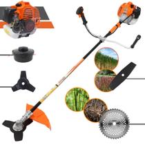 Roçadeira Aparador de Grama Vulcan VR520H À Gasolina 2 Tempos 52cc 2,5HP de Potência 10.000rpm Profissional Multifunções Com Carretel Nylon + Lâmina Facão + Lâmina 3 Pontas + Lâmina 40 Dentes de Vídea Roçadeira Aparador de Grama Vulcan VR520H À Gasolina 2 Tempos 52cc 2,5HP de Potência 10.000rpm Profissional Multifunções Com Carretel Nylon + Lâmina Facão + Lâmina 3 Pontas + Lâmina 40 Dentes de Vídea