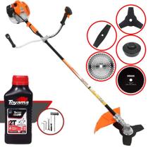 Roçadeira Aparador de Grama Vulcan VR520H À Gasolina 52cc 2,5HP Alta Rotação e Performance Com Kit Faca 2 Pontas, Faca 3 Pontas, Faca 40 Dentes e Faca 80 Dentes + Carretel de Nylon + ÓLEO TOYAMA 2T Roçadeira Aparador de Grama Vulcan VR520H À Gasolina 52cc 2,5HP Alta Rotação e Performance Com Kit Faca 2 Pontas, Faca 3 Pontas, Faca 40 Dentes e Faca 80 Dentes + Carretel de Nylon + ÓLEO TOYAMA 2T