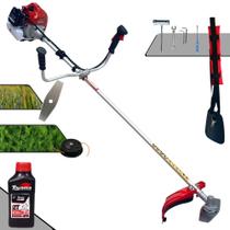 Roçadeira BCJ431L Kawashima À Gasolina 43cc 1,7HP de Potência 10.000rpm Aparador de Grama Multifuncional Completo Para Todos os Tipos de Trabalho Com Lâmina Facão + Carretel de Nylon + ÓLEO TOYAMA 2T