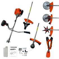 Roçadeira Bipartida 52cc com Discos 40 e 80 dentes e Lâmina 6 Pontas FAK520RB Carbon Fak Carbon Fak