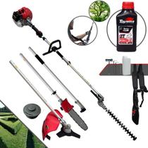 Roçadeira Bipartido À Gasolina 2T 4 Em 1 Toyama TBC43-MT 43cc 1,8HP 9.200rpm Com Carretel Nylon + Lâmina 3 Pontas + Sabre 10" + Extensor + ÓLEO TOYAMA