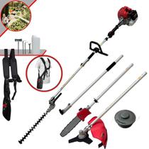 Roçadeira Bipartido Motopoda e Podador de Cerca Viva 43cc À Gasolina 2T Toyama TBC43-MT Com Carretel de Nylon + Lâmina 3 Pontas + Sabre 10” + Extensor