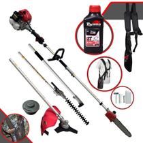 Roçadeira Bipartido Motopoda e Podador de Cerca Viva 43cc Toyama TBC43-MT Com Carretel de Nylon + Lâmina 3 Pontas + Sabre 10” + Extensor + ÓLEO TOYAMA