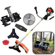 Roçadeira & Capinadeira Importway 3hp 63cc com Enxada Rotativa 9 Estrias + Lamina Videa, Lamina 3p, Faca 2p e Carretel