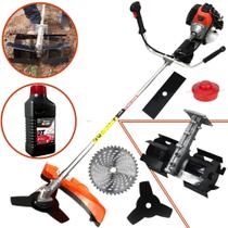 Roçadeira & Capinadeira Importway 3hp 63cc + Enxada Rotativa 9 Estrias + Oleo Toyama 2T + Kit de Facas p/ Mato e Troncos