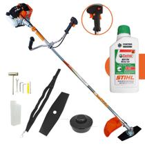 Roçadeira Com ÓLEO STIHL Profissional Vulcan VR430-S Á Gasolina 2 Tempos 43cc 1,7hp C/ Faca 2 Pontas e Carretel Nylon