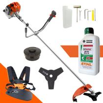 Roçadeira Com Óleo Stihl RL430ACNTK Tekna Á Gasolina 2T 43cc 1,7HP Máquina Lateral de Cortar Grama Completa com Lâmina 3 Pontas + Carretel de Nylon Ideal Para Gramados e Jardins
