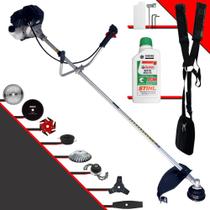 Roçadeira Com Sistema Anti-Vibração À Gasolina Toyama RT43LB25A 43cc 1,7HP Alta Performance Com Carretel de Nylon + Kit 7 Opções de Corte + ÓLEO STIHL