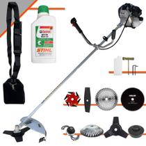 Roçadeira Com Sistema Anti-Vibração À Gasolina Toyama TBC43H 43cc 1,7HP Alta Performance Com Carretel de Nylon + Kit 7 Opções de Corte + ÓLEO STIHL 2T