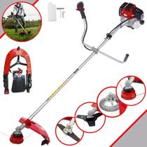 Roçadeira Com Sistema Anti-Vibração Toyama RT43L À Gasolina 2 Tempos 43cc 1,7HP de Potência Alta Rotação e Performance Completa Com Carretel de Nylon e Lâmina 3 Pontas + Lâmina 2 Pontas + Escova