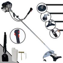Roçadeira Com Sistema Anti-Vibração Toyama TBC43-H À Gasolina 2T 43cc 1,7HP de Potência 12.000rpm Completa Para Todos os Tipos de Trabalho Com Lâmina Facão + Lâmina 3 Pontas + Disco Circular 80 Dentes Roçadeira Com Sistema Anti-Vibração Toyama TBC43-H À Gasolina 2T 43cc 1,7HP de Potência 12.000rpm Completa Para Todos os Tipos de Trabalho Com Lâmina Facão + Lâmina 3 Pontas + Disco Circular 80 Dentes