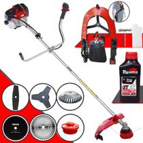 Roçadeira Com Sistema Antivibração Toyama RT43L À Gasolina 43cc 1,7HP 10000rpm Robusta Com Carretel + 4 Lâminas de Corte + Escova de Aço + ÓLEO TOYAMA