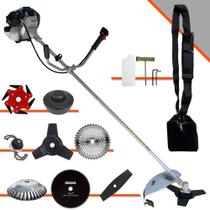 Roçadeira Com Sistema Antivibração Toyama TBC43H À Gasolina 2T 43cc 1,7HP 12.000rpm Profissional Completa Com Carretel de Nylon + 7 Opções de Corte