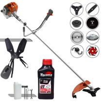 Roçadeira Completa À Gasolina Tekna RL520ACG2 Motor 2 Tempos 52cc 2HP Alta Performance Com Carretel Nylon + Kit 7 Opções de Corte + ÓLEO TOYAMA 2T