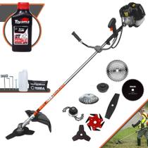 Roçadeira Completa À Gasolina Terra GRH430 43cc 1,7HP 6.500rpm Com 8 Opções de Cortes Com Facas 2 Pontas, 3 Pontas, 6 Pontas, 40 Dentes, 80 Dentes, Trimmer, Escova de Aço e Carretel + ÓLEO TOYAMA FG50