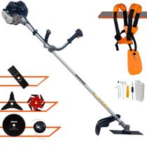Roçadeira Completa Anmax CG430-B À Gasolina 2T 43cc 1,7HP 12.000rpm Aparador Profissional Completo 5 Em 1 Com Carretel de Nylon + Lâmina Facão + Lâmina 3 Pontas + Lâmina 6 Pontas + Lâmina 80 Dentes