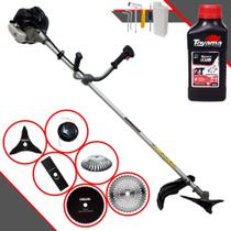 Roçadeira Completa Anmax CG430B À Gasolina 43cc 12.000rpm 1,7HP Robusta e de Alta Performance Com Carretel Nylon + Lâminas 2 Pontas, 3 Pontas, 40 Dentes, 80 Dentes + Escova de Aço + ÓLEO TOYAMA 2T